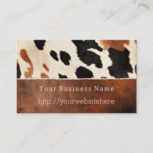 Crème Zwart Zuidwest Koeienhuid Visitekaartje (Voorkant)