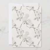 Crème Zwarte Herfst Bloemen Bruidsdouche Kaart (Achterkant)