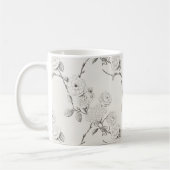 Crème Zwarte Herfstbloemen Koffiemok (Links)