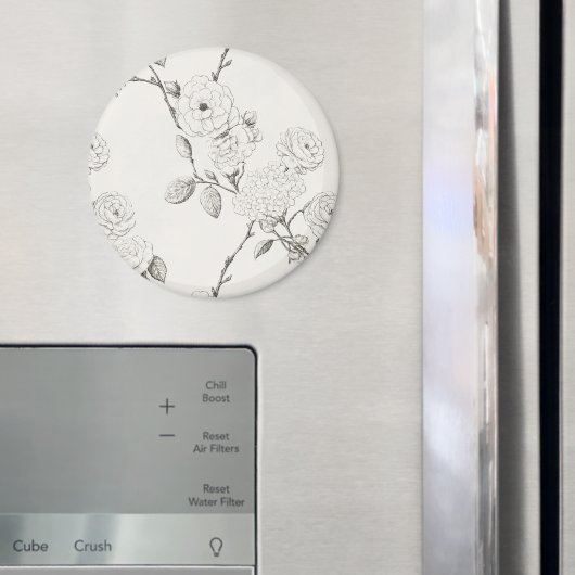 Crème Zwarte Herfstbloemen Magneet (Insitu (Koelkast))