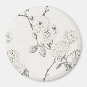 Crème Zwarte Herfstbloemen Magneet (Voorkant)