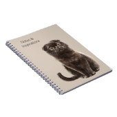 Crème Zwarte Kat Notitieboek (Rechterzijde)