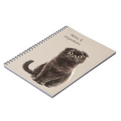 Crème Zwarte Kat Notitieboek (Linkerzijde)