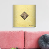 Crème & Zwarte Moderne Canvas Kunst — Pollock Stij (Insitu (Woonkamer))