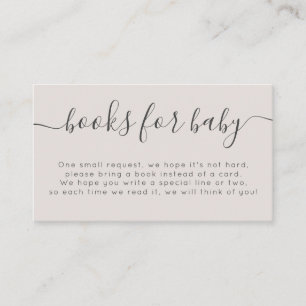 Crème Zwarte Typografie Baby Shower Boeken Voor Ba Informatiekaartje