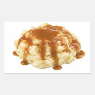 Crèmeaardappelpuree met jus rechthoekige sticker