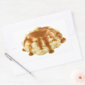 Crèmeaardappelpuree met jus rechthoekige sticker (Envelop)