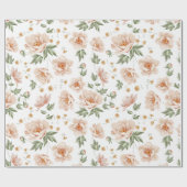  crèmeachtig oranje lentepatroon cadeaupapier (Vlak)