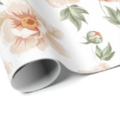  crèmeachtig oranje lentepatroon cadeaupapier (Rol Hoek)