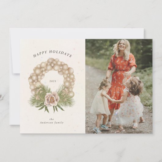 crèmeblad voor de feestdag, versierd met de grote  feestdagenkaart (Voorkant)