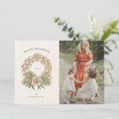 crèmeblad voor de feestdag, versierd met de grote  feestdagenkaart (Staand voorkant)