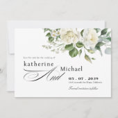 CrèmeBloemige Eucalyptus Script Calligrafie Bruilo Save The Date (Voorkant)