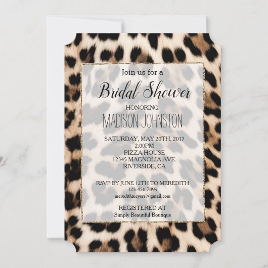 Crèmebruine zwarte luipaard   kaart (Voorkant)