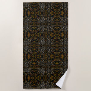 Crèmegele kleuren uitgekamde structuur op zwart strandlaken