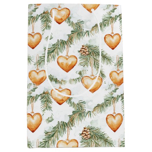 Crèmehartjes Kerstboomtakken Medium Cadeauzakje (Voorkant)
