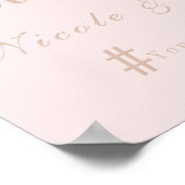 Cremekleurig beige bruiloft welkom hashtag bruilof poster (Hoek)