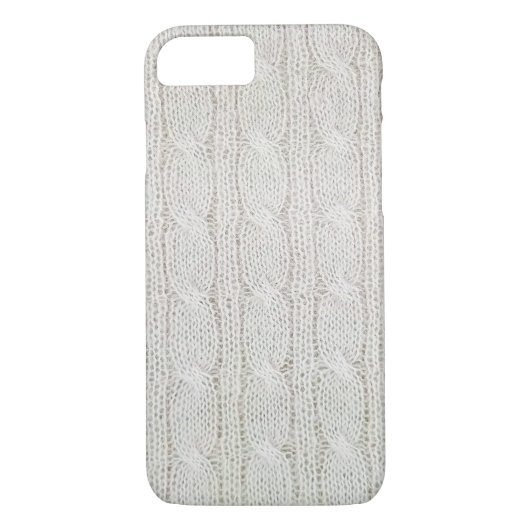 crèmekleurig kabelbreipatroon Case-Mate iPhone case (Achterkant)