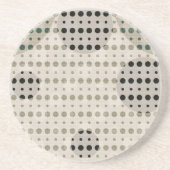 Crèmekleurige Abstract Polka Dots (Dark) g9 Zandsteen Onderzetter (Voorkant)