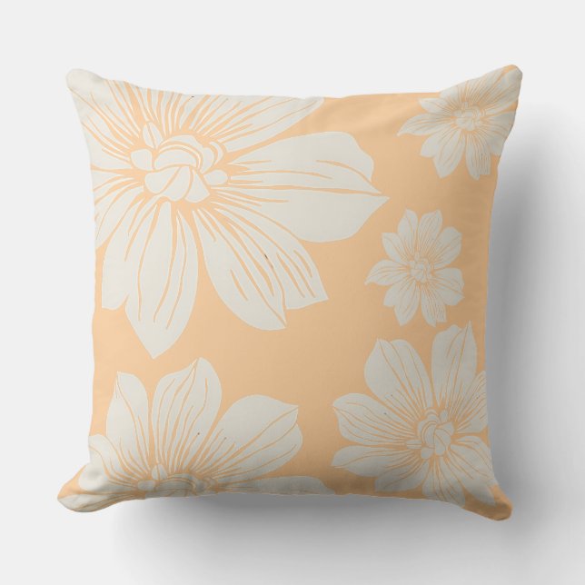 Crèmekleurige bloemen kussen (Voorkant)