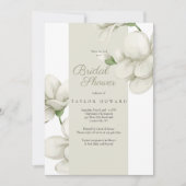 Crèmekleurige Bloemen Uitnodiging voor de Bruiloft (Voorkant)