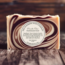 Crèmekleurige linnen papierstijl zeep cosmetica ba