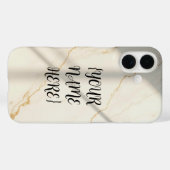 Crèmekleurige marmeren monogram Barely There iPhon Case-Mate iPhone Case (Achterkant (horizontaal))