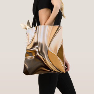 Crèmekleurige oranje tot bruine gedraaide reflecte tote bag