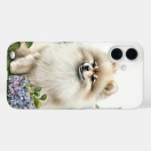 CRÈMEKLEURIGE POMERAANSE HOND IN WILDE BLOEMEN Case-Mate iPhone CASE (Achterkant (horizontaal))