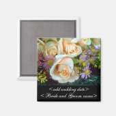 Crèmekleurige Rozen Magneet (Voorkant / Achterkant)