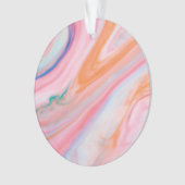 crèmekleurmarmer Acrylcirkel Orenmenas Ornament (voorkant)