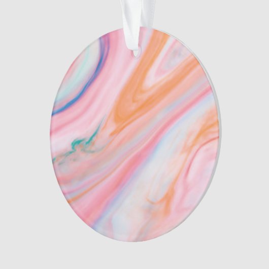 crèmekleurmarmer Acrylcirkel Orenmenas Ornament (voorkant)