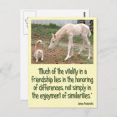 Cremello Companions Friendship Briefkaart (Voorkant / Achterkant)