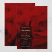 Crèmezachte Rode Rozen Elegante Minimaal Bruiloft Kaart (Voorkant / Achterkant)