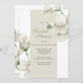 Cremige bloemenuitnodiging voor een bruiloft/dansf kaart (Voorkant / Achterkant)