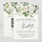 CremigeFlorale Eucalyptus Script Calligrafie Bruil Kaart (Voorkant / Achterkant)