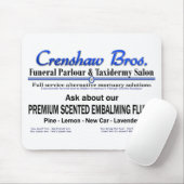 Crenshaw Bros Geparfumeerde Embalming Fluid Promo Muismat (Met muis)