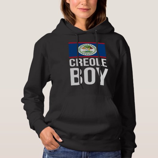Creole Boy Belize Pride Belizean Flag Culture Afro Hoodie (Voorkant)