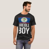 Creole Boy Belize Pride Belizean Flag Culture Afro T-shirt (Voorkant volledig)
