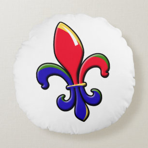 Creole Fleur DE Lis Round Hoofdkussen Rond Kussen
