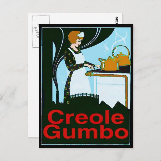 Creole Gumbo Cook Briefkaart (Voorkant / Achterkant)