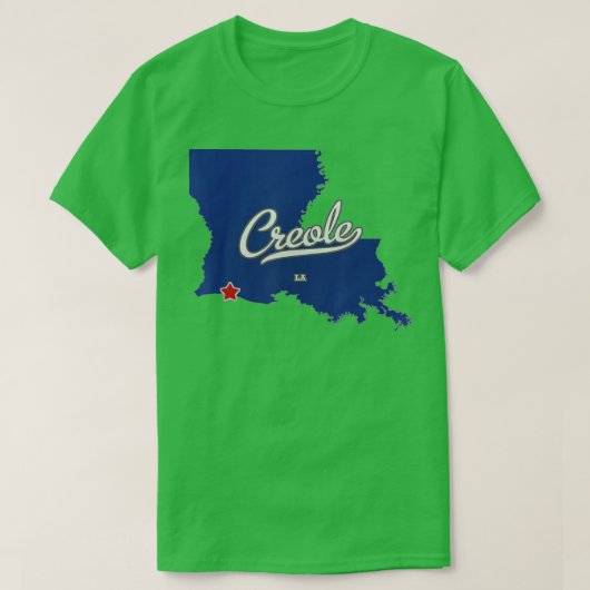 Creole Louisiana LA Map T-shirt (Design voorkant)