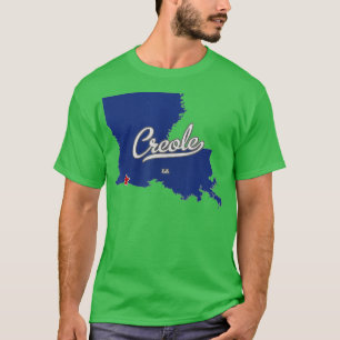 Creole Louisiana LA Map T-shirt