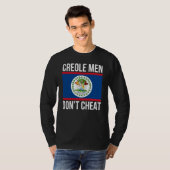 Creole Men Don't Cheat Belize Pride Belizean Flag  T-shirt (Voorkant volledig)