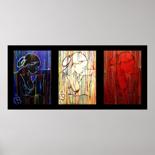 Creole Rain - drapeau tricolore Poster (Voorkant)