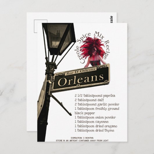 Creole Spice Mix Recipe | BRIEFKAART (Voorkant / Achterkant)