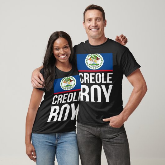Creoolse jongen Belize Pride Belizean vlag cultuur T-shirt (Unisex)