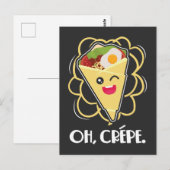 Crepe Dessert Funny France Food Pun Briefkaart (Voorkant / Achterkant)