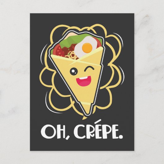 Crepe Dessert Funny France Food Pun Briefkaart (Voorkant)