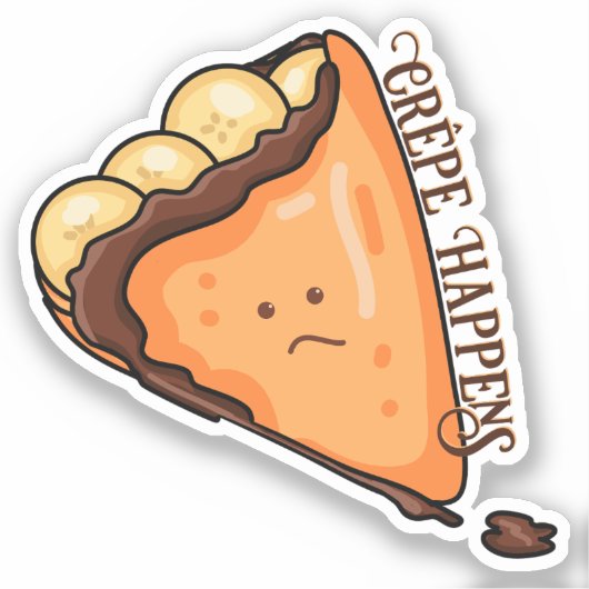 Crêpe Happens Pun Sticker (Voorkant)