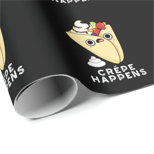 Crepe Happny Food Pun Dark BG Cadeaupapier (Rol Hoek)